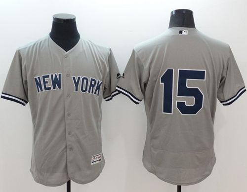 Yankees #15 Thurman Munson Grey Flexbase Authentic Collection Stitched MLB Jersey